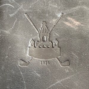 Black Leather Golf Embossed Wallet ( gloves case/ holder ) 100 % leather